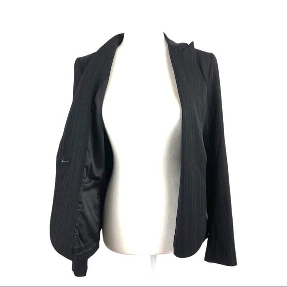 Theory Office Siren Pinstripe Blazer Black Shadow Stripe  Black Officecore - Picture 11 of 13